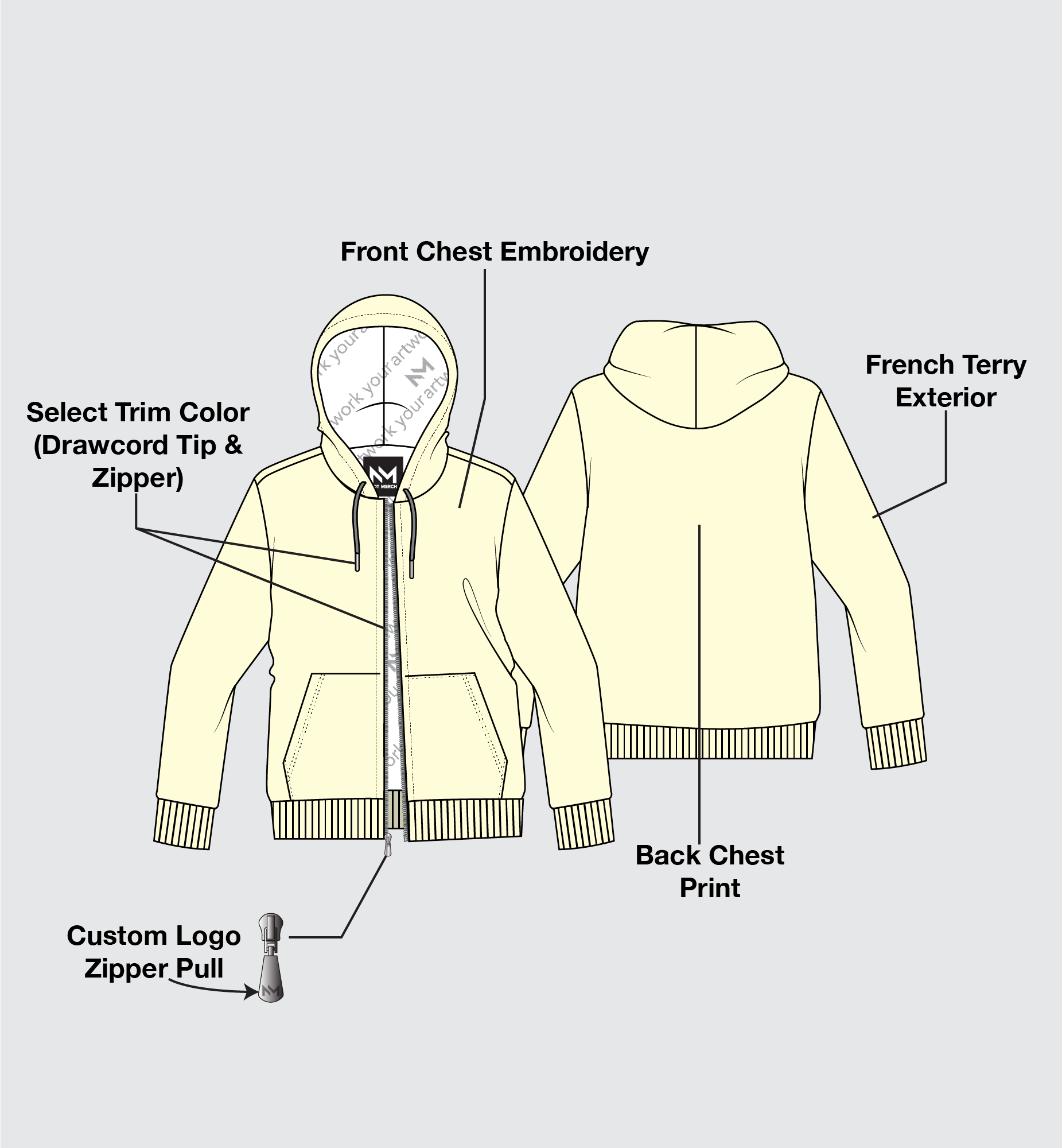 Lined Zip Hoodie