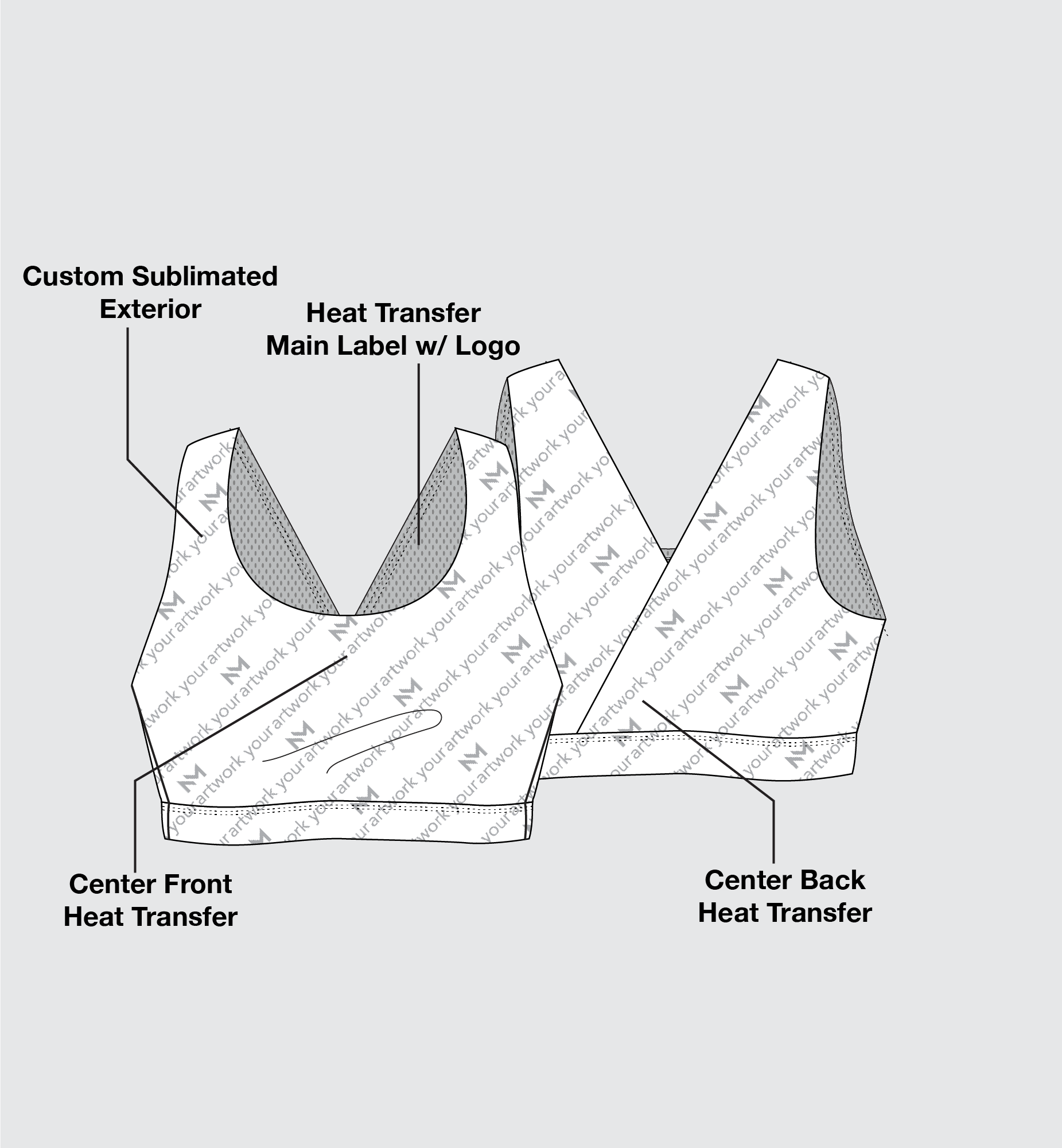 Sublimated Crossover Sports Bra