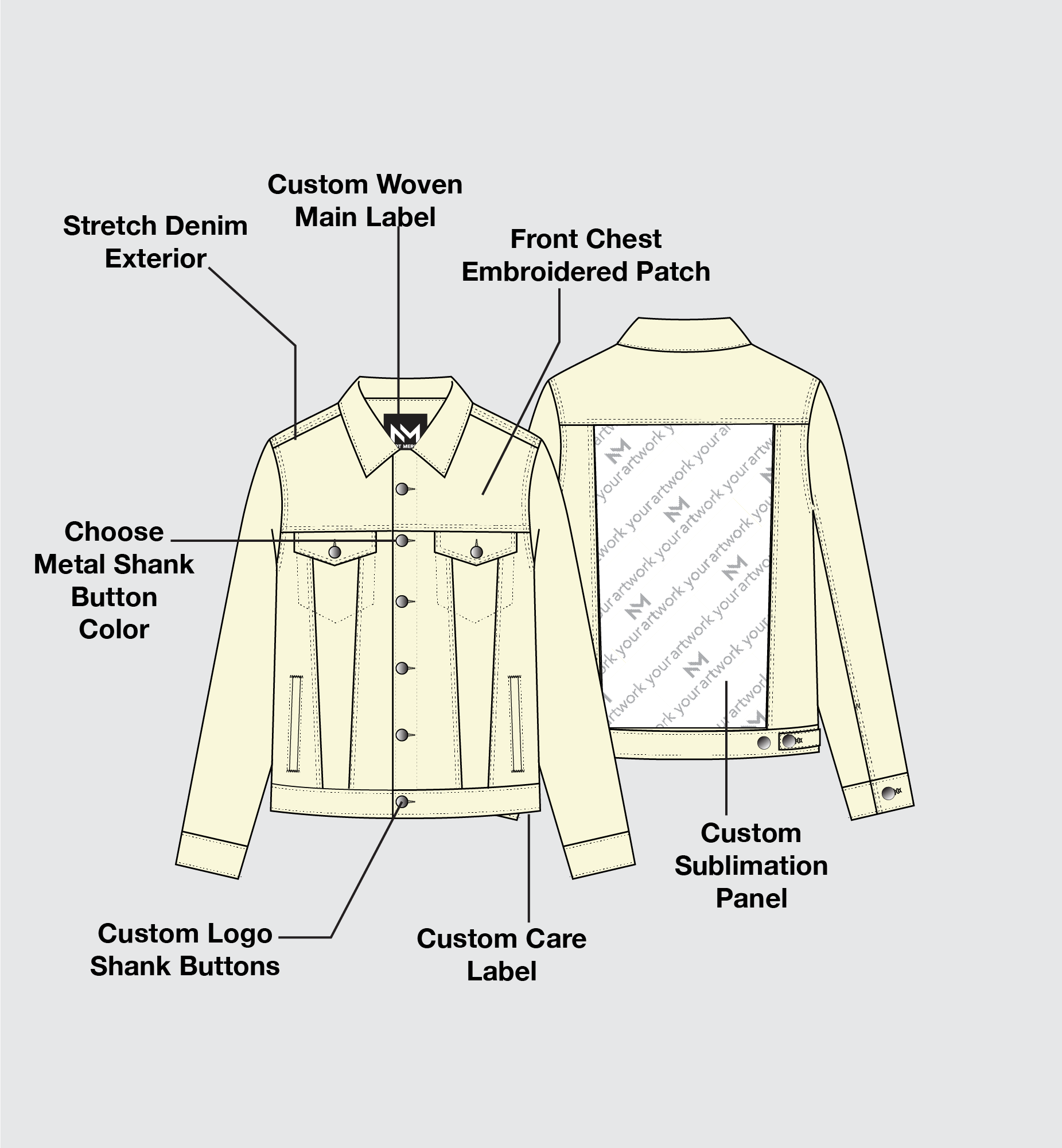 Sublimated Panel Denim Jacket